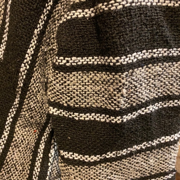 Gray Baja Hoodie Mexican Drug Rug Sweatshirt - Picture 5 of 10